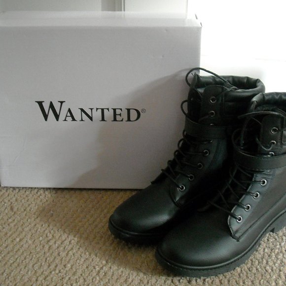 NEW Lord & Taylor Wanted womens 6.5 black combat boots grunge cosplay goth punk - Picture 10 of 13